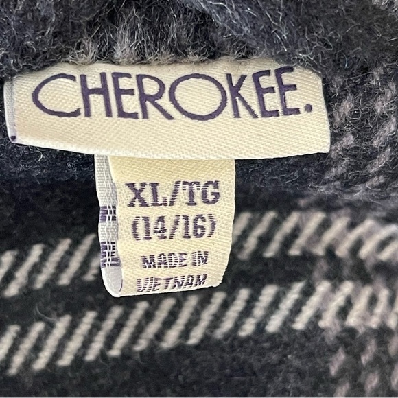 Cherokee Plaid Checkered Wool Blend Shawl Collar Poncho Girls XL 14-16 Women’s S - Picture 7 of 8